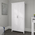 Armoire haute de rangement avec portes, 5 étagères, 7 couleurs, style ferme