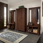 Armoire haute de rangement avec portes, 5 étagères, 7 couleurs, style ferme