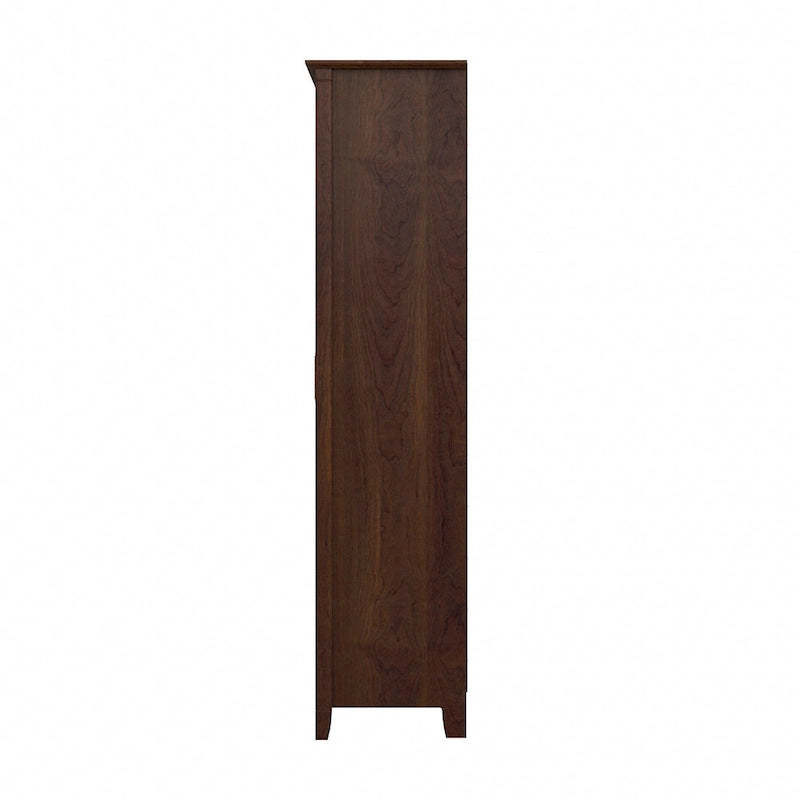 Armoire haute de rangement avec portes, 5 étagères, 7 couleurs, style ferme