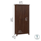 Armoire haute de rangement avec portes, 5 étagères, 7 couleurs, style ferme