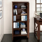 Armoire haute de rangement avec portes, 5 étagères, 7 couleurs, style ferme
