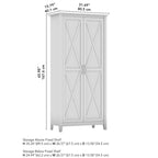 Armoire haute de rangement avec portes, 5 étagères, 7 couleurs, style ferme