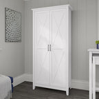 Armoire haute de rangement avec portes, 5 étagères, 7 couleurs, style ferme