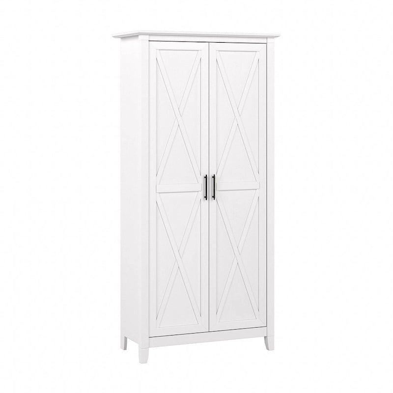 Armoire haute de rangement avec portes, 5 étagères, 7 couleurs, style ferme