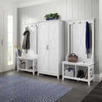 Armoire haute de rangement avec portes, 5 étagères, 7 couleurs, style ferme