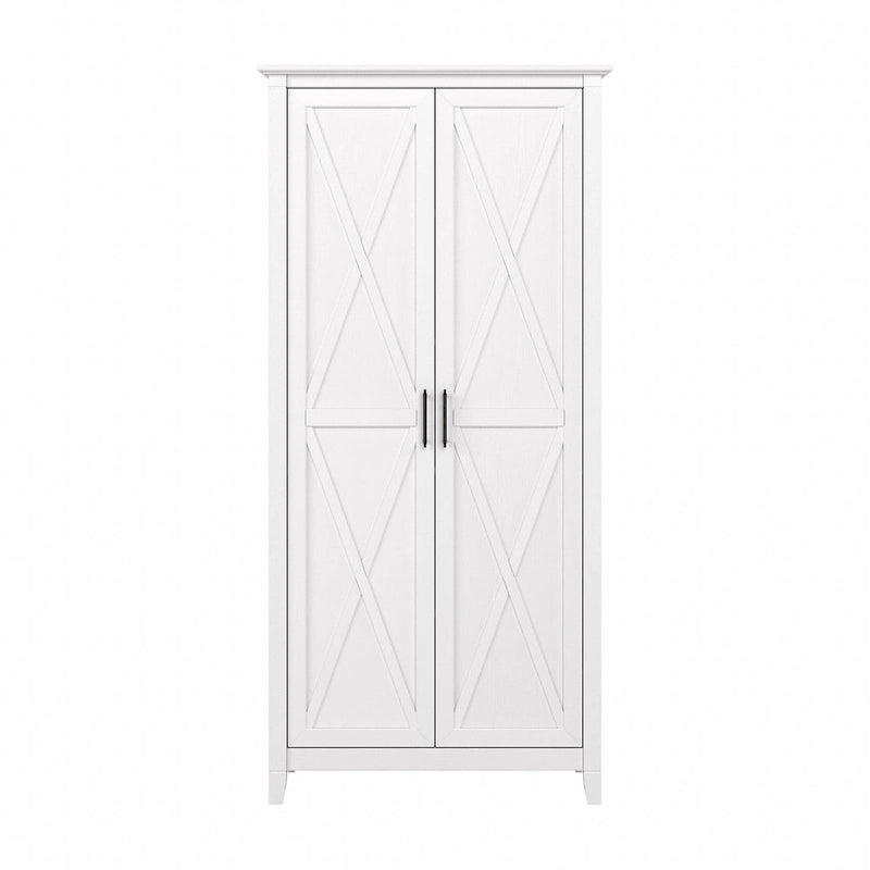 Armoire haute de rangement avec portes, 5 étagères, 7 couleurs, style ferme