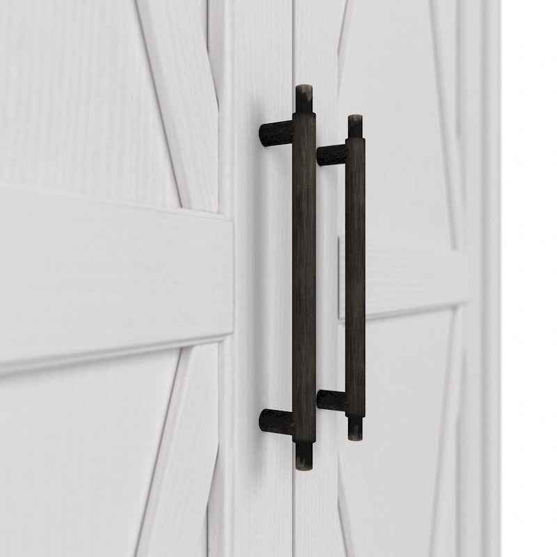 Armoire haute de rangement avec portes, 5 étagères, 7 couleurs, style ferme