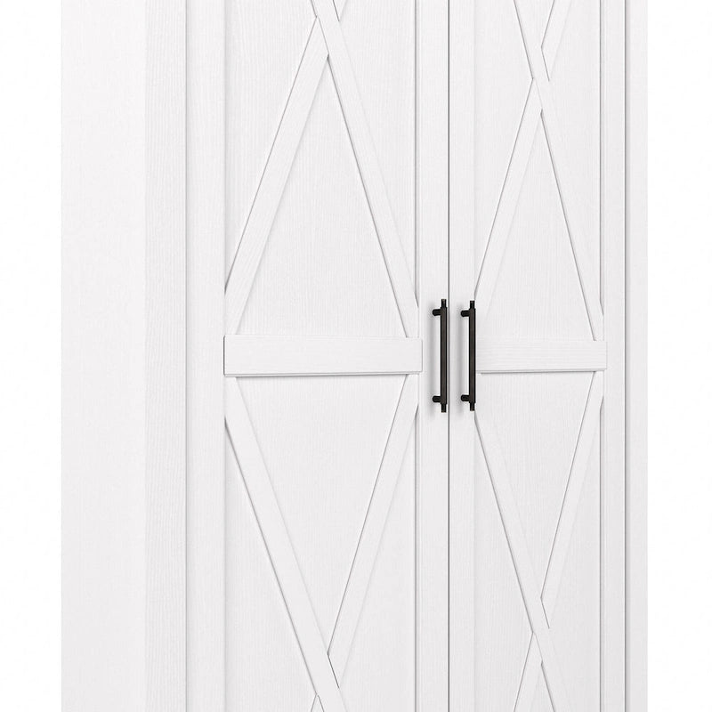 Armoire haute de rangement avec portes, 5 étagères, 7 couleurs, style ferme