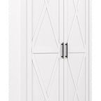 Armoire haute de rangement avec portes, 5 étagères, 7 couleurs, style ferme