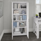 Armoire haute de rangement avec portes, 5 étagères, 7 couleurs, style ferme