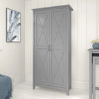 Armoire haute de rangement avec portes, 5 étagères, 7 couleurs, style ferme