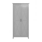 Armoire haute de rangement avec portes, 5 étagères, 7 couleurs, style ferme