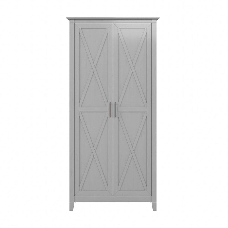Armoire haute de rangement avec portes, 5 étagères, 7 couleurs, style ferme