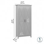 Armoire haute de rangement avec portes, 5 étagères, 7 couleurs, style ferme
