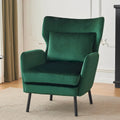 Fauteuil d'appoint dossier haut en velours vert / beige / violet, 1 place