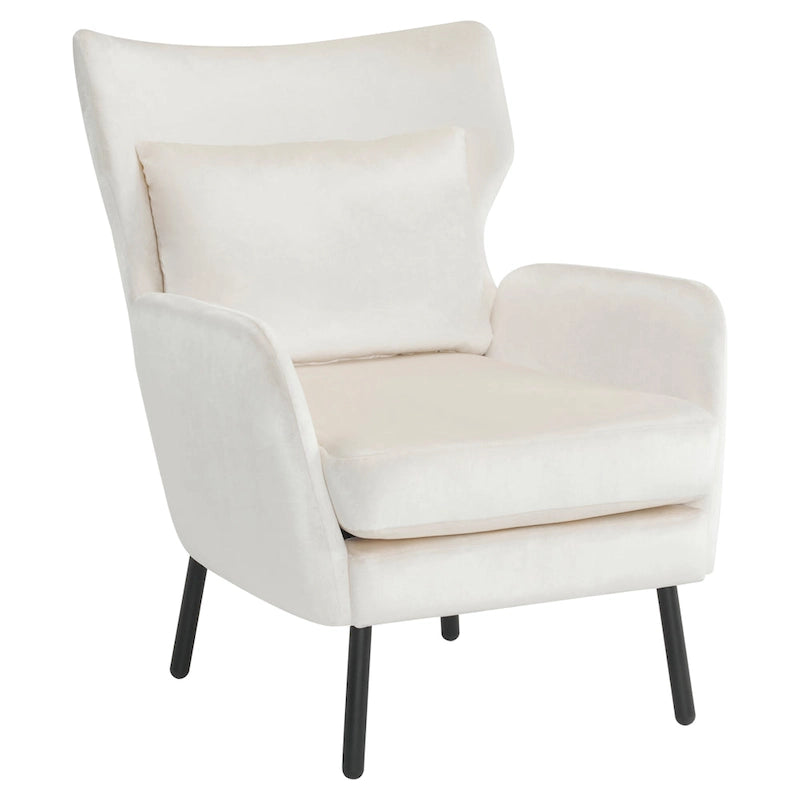 Fauteuil d'appoint dossier haut en velours vert / beige / violet, 1 place