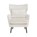 Fauteuil d'appoint dossier haut en velours vert / beige / violet, 1 place