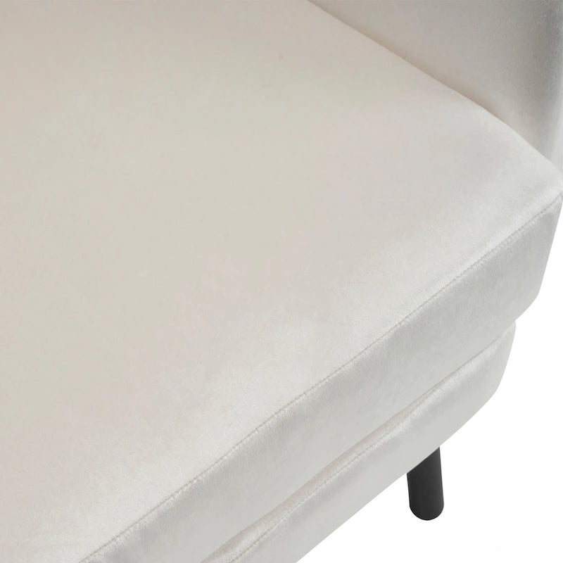 Fauteuil d'appoint dossier haut en velours vert / beige / violet, 1 place
