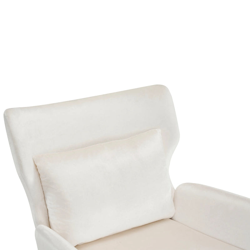 Fauteuil d'appoint dossier haut en velours vert / beige / violet, 1 place