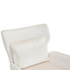 Fauteuil d'appoint dossier haut en velours vert / beige / violet, 1 place
