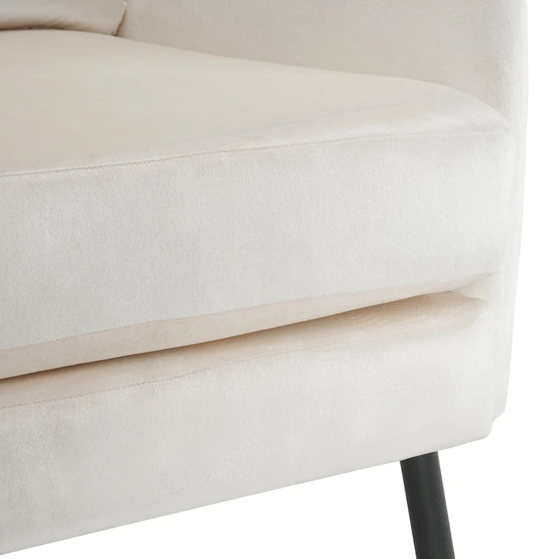 Fauteuil d'appoint dossier haut en velours vert / beige / violet, 1 place