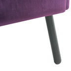 Fauteuil d'appoint dossier haut en velours vert / beige / violet, 1 place