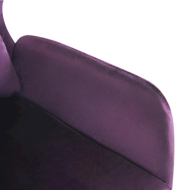 Fauteuil d'appoint dossier haut en velours vert / beige / violet, 1 place