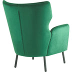 Fauteuil d'appoint dossier haut en velours vert / beige / violet, 1 place