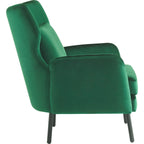 Fauteuil d'appoint dossier haut en velours vert / beige / violet, 1 place