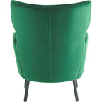 Fauteuil d'appoint dossier haut en velours vert / beige / violet, 1 place