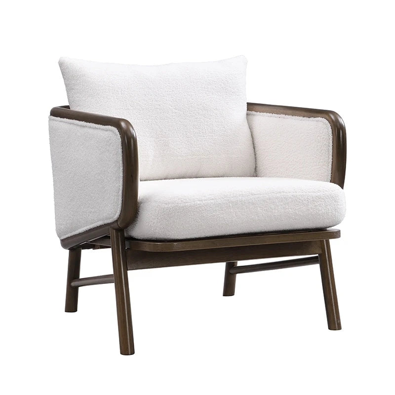 Fauteuils d'appoint blancs en tissu sherpa, lot de 2