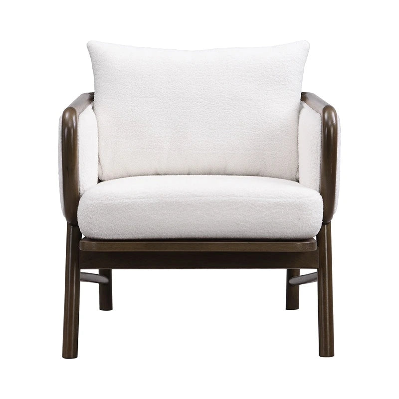 Fauteuils d'appoint blancs en tissu sherpa, lot de 2