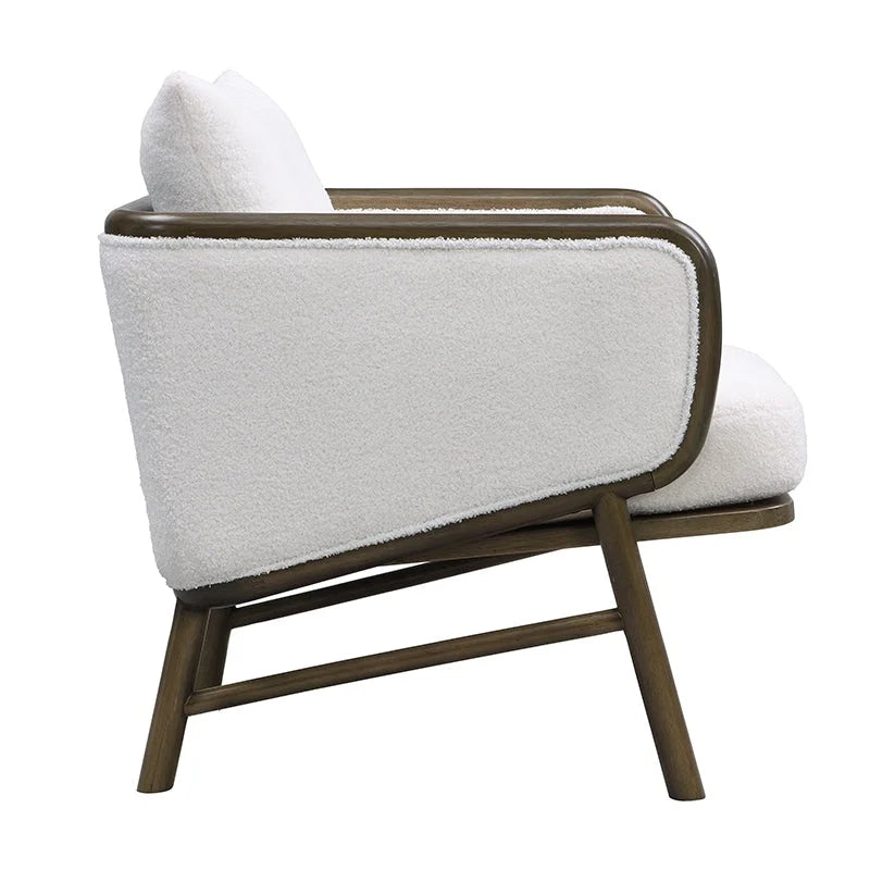 Fauteuils d'appoint blancs en tissu sherpa, lot de 2