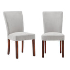 Chaises de salle à manger Parsons en chenille/microfibre, lot de 2, gris argenté/brun clair/bleu roi/camel