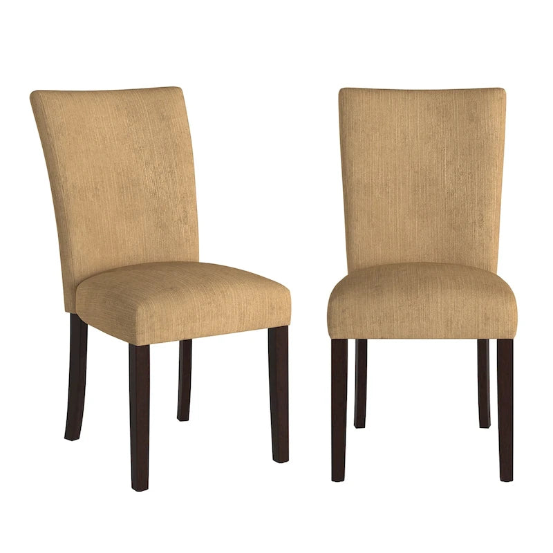 Chaises de salle à manger Parsons en chenille/microfibre, lot de 2, gris argenté/brun clair/bleu roi/camel