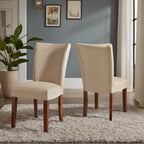 Chaises de salle à manger Parsons en chenille/microfibre, lot de 2, gris argenté/brun clair/bleu roi/camel