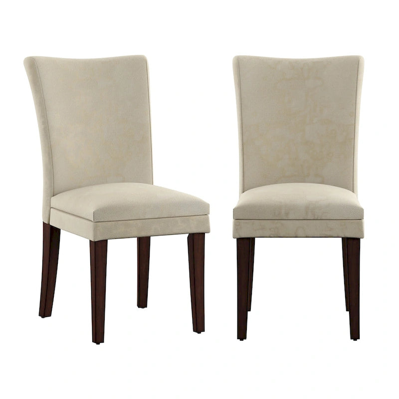 Chaises de salle à manger Parsons en chenille/microfibre, lot de 2, gris argenté/brun clair/bleu roi/camel
