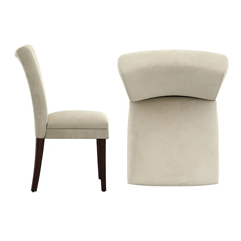 Chaises de salle à manger Parsons en chenille/microfibre, lot de 2, gris argenté/brun clair/bleu roi/camel