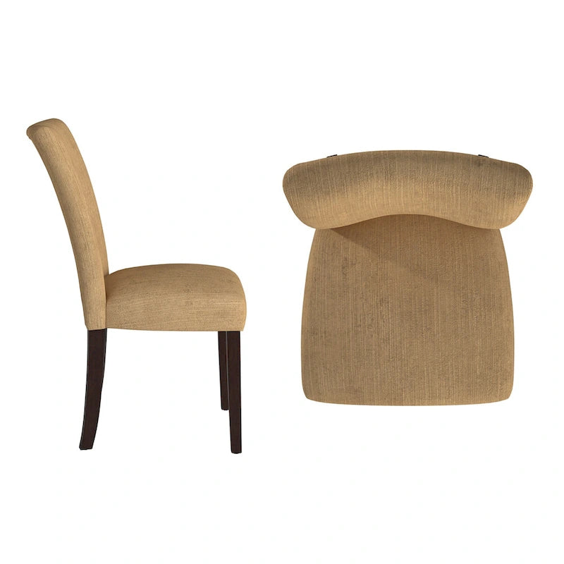 Chaises de salle à manger Parsons en chenille/microfibre, lot de 2, gris argenté/brun clair/bleu roi/camel