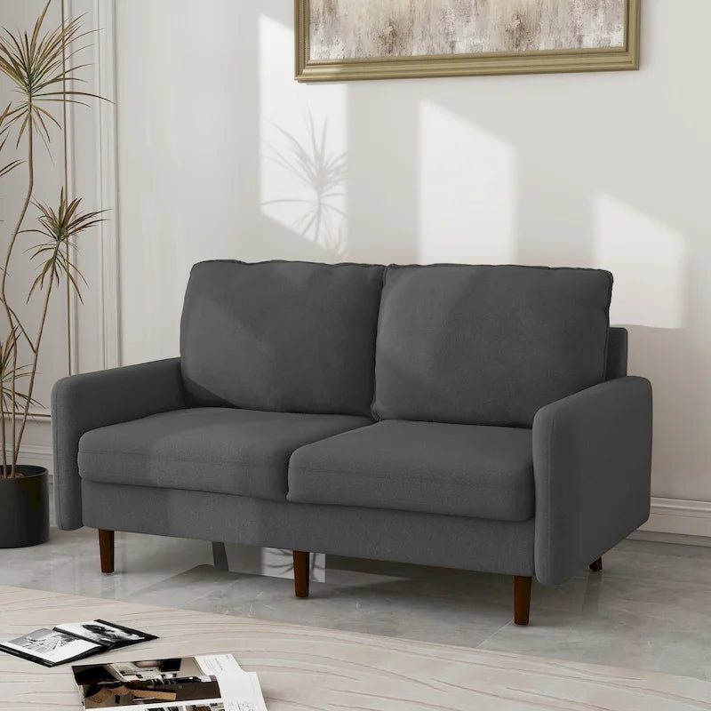 Causeuse moderne 2 places en velours – Blanc / Bleu / Gingembre / Gris / Cyan grisâtre / Jaune