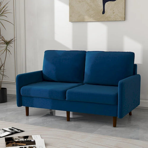 Causeuse moderne 2 places en velours – Blanc / Bleu / Gingembre / Gris / Cyan grisâtre / Jaune