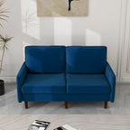Causeuse moderne 2 places en velours – Blanc / Bleu / Gingembre / Gris / Cyan grisâtre / Jaune