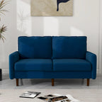 Causeuse moderne 2 places en velours – Blanc / Bleu / Gingembre / Gris / Cyan grisâtre / Jaune