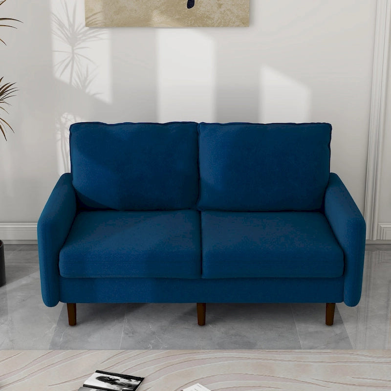 Causeuse moderne 2 places en velours – Blanc / Bleu / Gingembre / Gris / Cyan grisâtre / Jaune