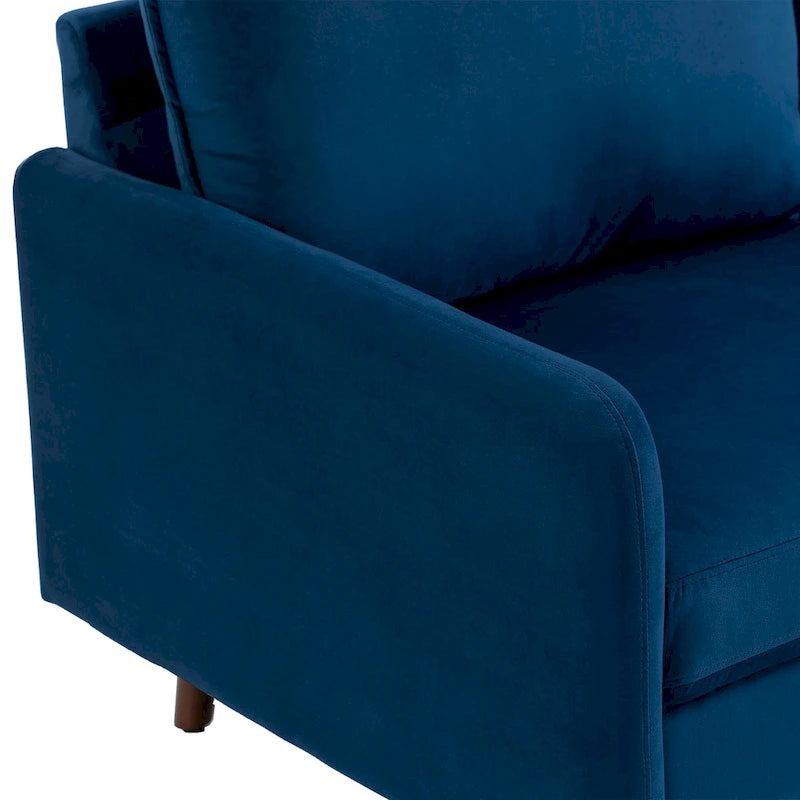 Causeuse moderne 2 places en velours – Blanc / Bleu / Gingembre / Gris / Cyan grisâtre / Jaune