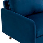 Causeuse moderne 2 places en velours – Blanc / Bleu / Gingembre / Gris / Cyan grisâtre / Jaune