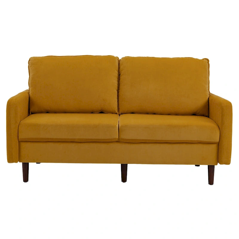 Causeuse moderne 2 places en velours – Blanc / Bleu / Gingembre / Gris / Cyan grisâtre / Jaune