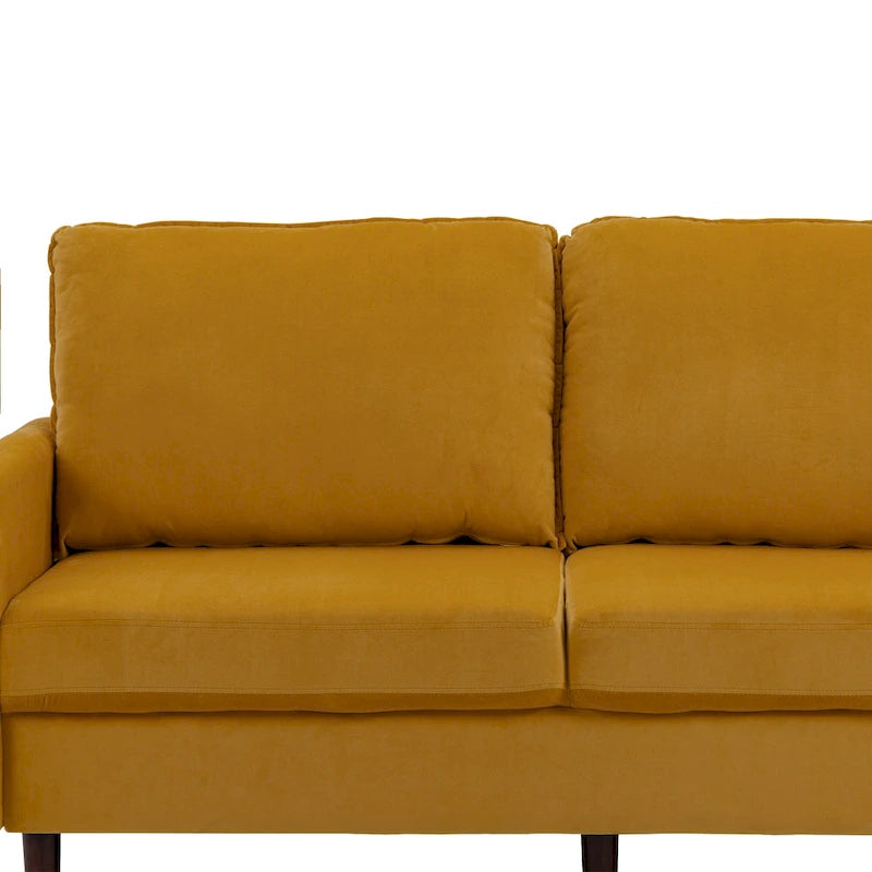 Causeuse moderne 2 places en velours – Blanc / Bleu / Gingembre / Gris / Cyan grisâtre / Jaune