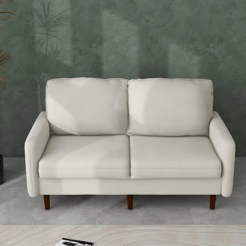 Causeuse moderne 2 places en velours – Blanc / Bleu / Gingembre / Gris / Cyan grisâtre / Jaune