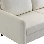 Causeuse moderne 2 places en velours – Blanc / Bleu / Gingembre / Gris / Cyan grisâtre / Jaune